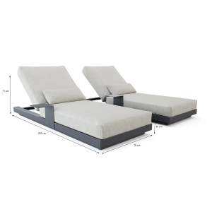 Amado aluminiowe leżaki ogrodowe 221